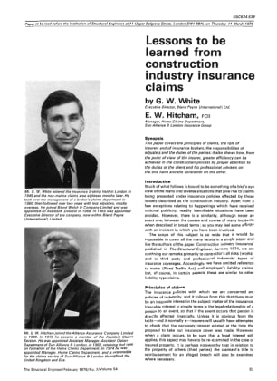 Lessons to be Learned from Construction Industry Insurance Claims