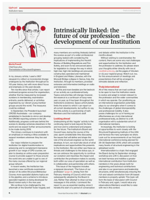 Intrinsically linked: the future of our profession – the development of our Institution