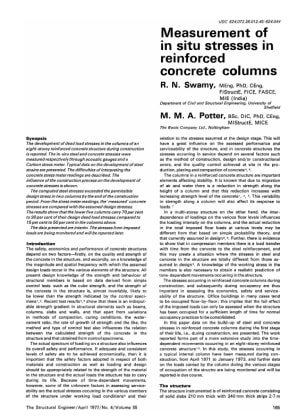 Measurement of In Situ Stresses in Reinforced Concrete Columns