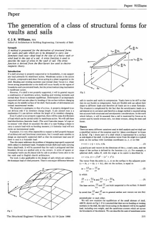 The Generation of a Class of Structural Forms for Vaults and Sails