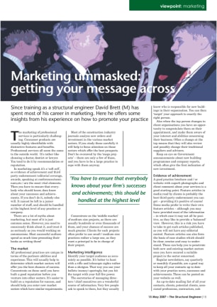 Viewpoint: Marketing ummasked: getting your message across