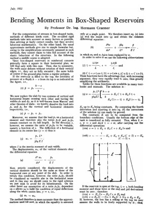 Bending Moments in Box-Shaped Reservoirs