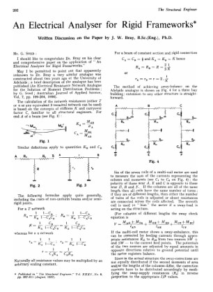 An Electrical Analyser for Rigid Frameworks Written Discussion on the Paper by J. W. Bray, B.Sc.(Eng