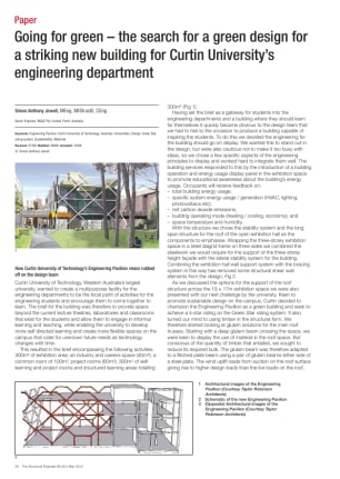 Going for green - the search for a green design form a striking new building for Curtin University's