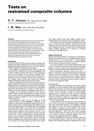 Tests on Restrained Composite Columns
