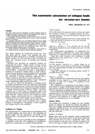 The Automatic Calculation of Collapse Loads for Circular-arc Beams