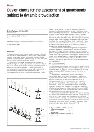Design charts for the assessment of grandstands subject to dynamic crowd action