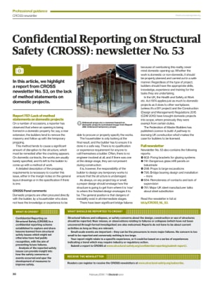 CROSS newsletter no. 53: method statements on domestic projects