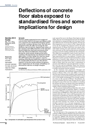 Deflections of concrete floor slabs exposed to standardised fires and some implications for design