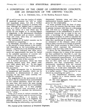 A Conception of the Creep of Unreinforced Concrete, and an Estimation of the Limiting Values