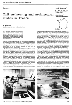 Civile Engineering and Architectural Studies in France