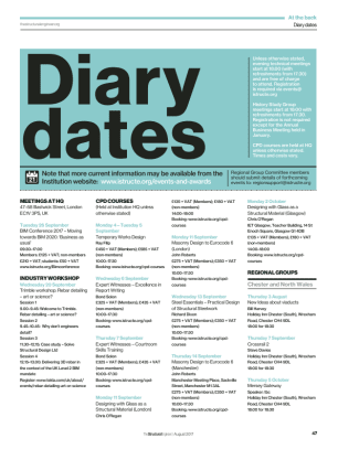Diary dates (August 2017)