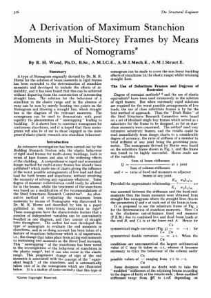 A Derivation of Maximum Stanchion Moments in Multi-Storey Frames by Means of Nomograms*