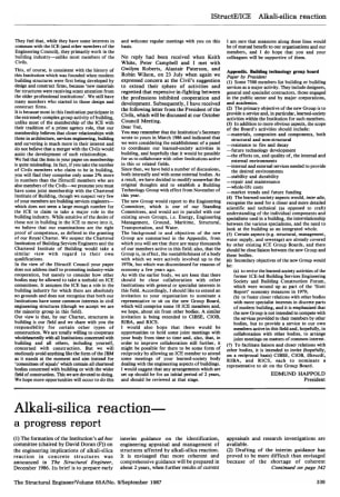 Alkali-Silica Reaction - a Progress Report