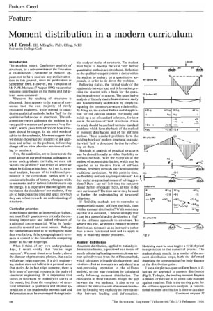 Moment Distribution in a Modern Curriculum