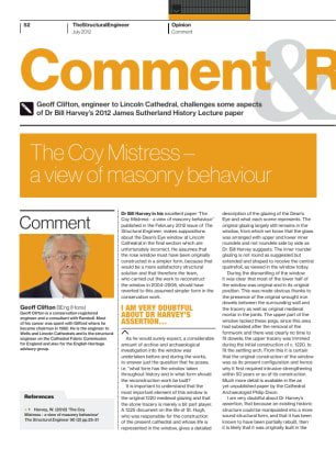 Comment and Reply: The Coy Mistress – a view of masonry behaviour