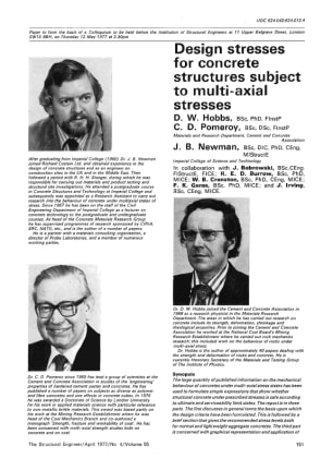 Design Stresses for Concrete Structures Subject to Multi-axial Stresses