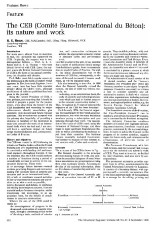 The CEB (Comité Euro-International du Béton): its Nature and Work