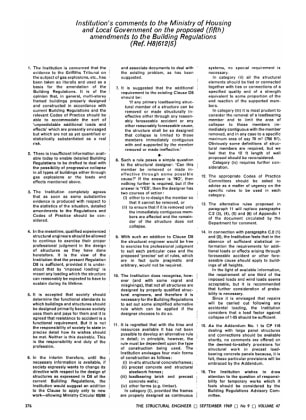 Institution's comments to the Ministry of Housing and Local Government on the proposed (fifth) amend