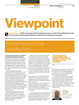 Viewpoint: Prompt Payment Code: a positive force