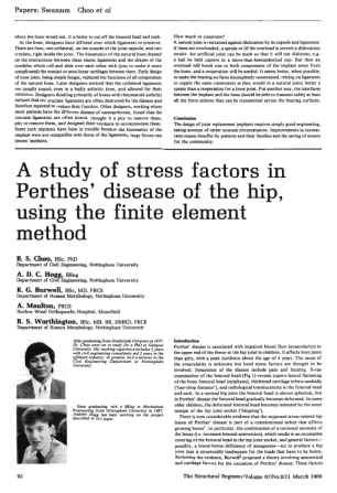 A Study of Stress Factors in Perthes' Disease of the Hip, Using the Finite Element Method