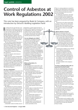 Control of Asbestos at Work Regulations 2002