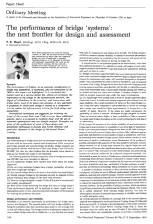 The Performance of Bridge 'Systems': the Next Frontier for Design and Assessment