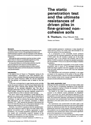 The Static Penetration Test and the Ultimate Resistances of Driven Piles in Fine-grained Non-cohesiv