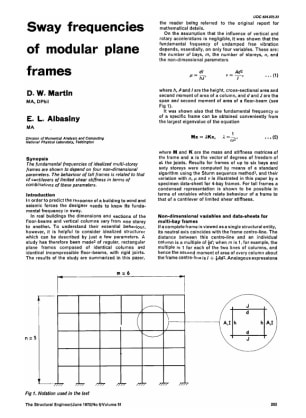 Sway Frequencies of Modular Plane Frames
