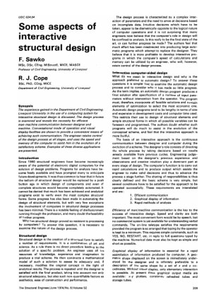 Some Aspects of Interactive Structural Design
