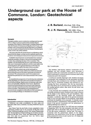 Underground Car Park at the House of Commons, London: Geotechnical Aspects