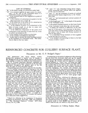 Reinforced Concrete for Colliery Surface Plant. Discussion on Mr. G.P. Bridges's Paper