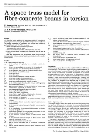 A Space Truss Model for Fibre-Concrete Beams in Torsion
