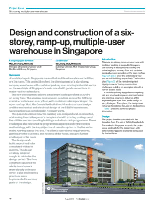 Design and construction of a six-storey, ramp-up, multiple-user warehouse in Singapore