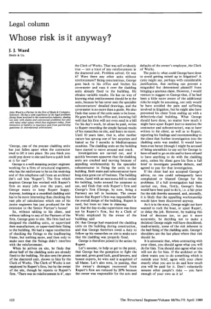 Legal Column. Whose Risk is it Anyway?
