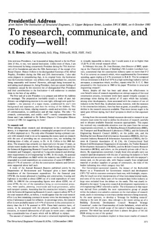 Presidential Address. To Research, Communicate, and Codify - Well!