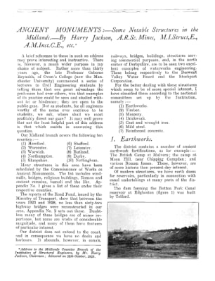 Ancient Monuments:- Some Notable Structures in the Midlands