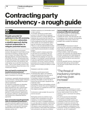Contracting party insolvency - a rough guide