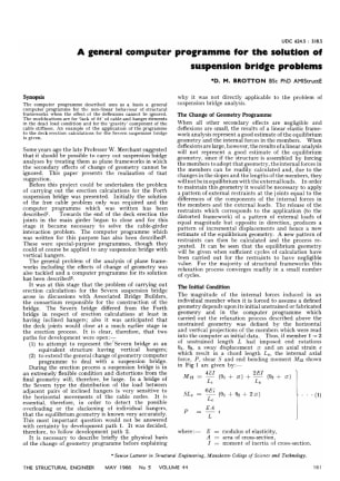 A General Computer Programme for the Solution of Suspension Bridge Problems