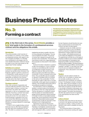 Business Practice Note No. 3: Forming a contract