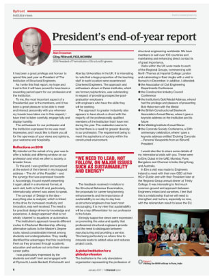 President's end-of-year report