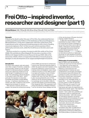 Frei Otto – inspired inventor, researcher and designer (part 1)