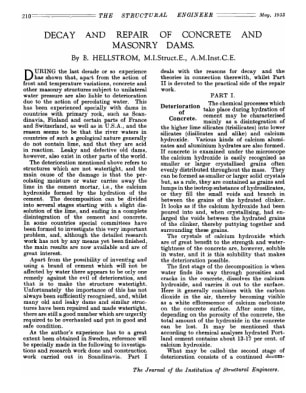 Decay and Repair of Concrete Masonry Dams