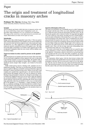 The Origin and Treatment of Longitudinal Cracks in Masonry Arches
