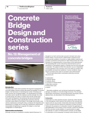 Concrete Bridge Design and Construction. No. 12: Management of concrete bridges