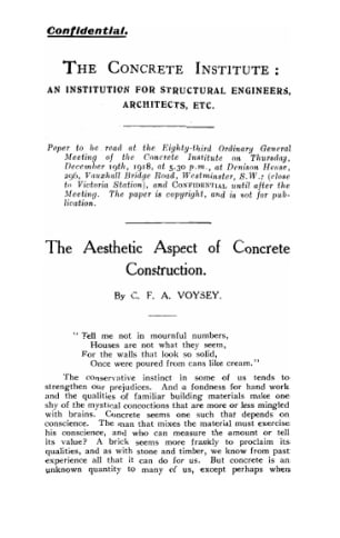 The aesthetic aspect of concrete construction
