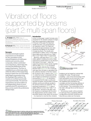 Vibration of floors supported by beams (part 2: multi span floors)