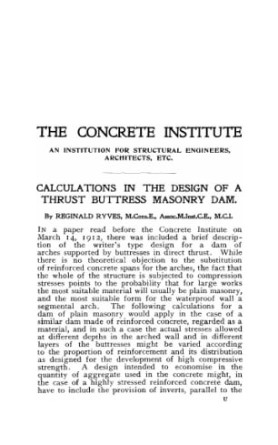 Calculations to the design of a thrust buttress masonry dam