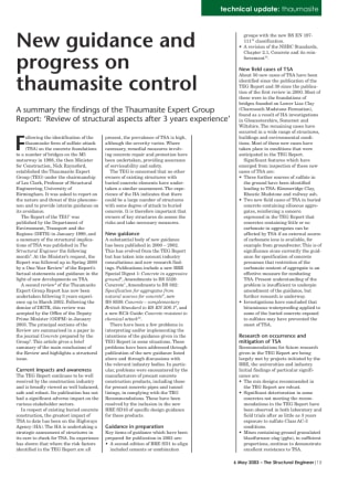 New guidance and progress on thaumasite control