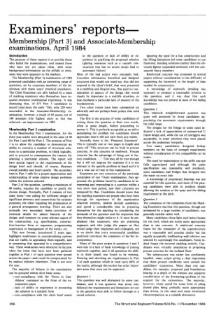 Examiners' Reports Membership (Part 3) and Associate-Membership Examinations, April 1984